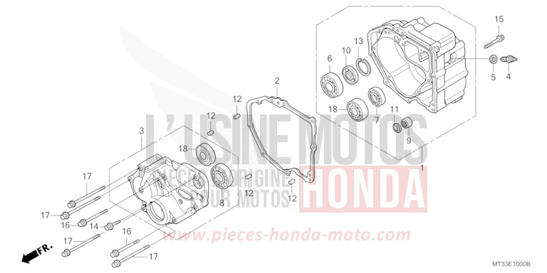REAR CASE for Pan-European ABS GRAND GREEN METALLIC (G137D) from 1993
